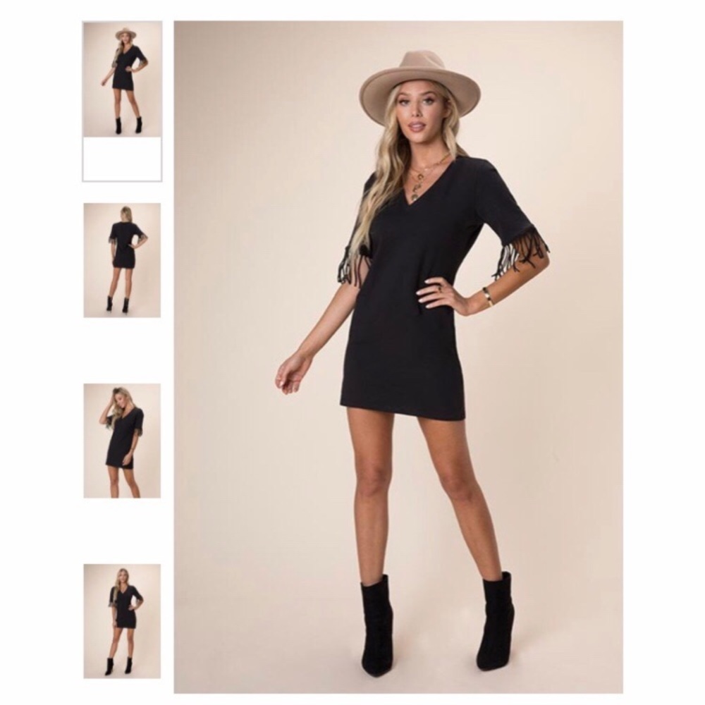 Black Kittenish Fringe Dress